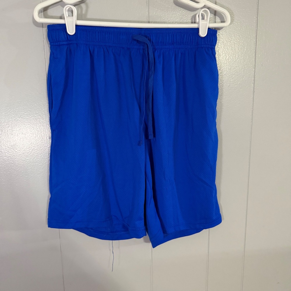 Athletic‎ Works Mesh Gym Shorts Mens Medium Blue Drawstring Pockets